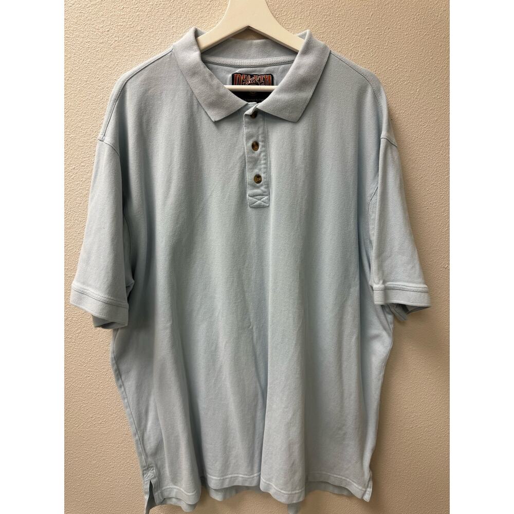 Duluth Trading Co. Men's Short Sleeve Polo Shirt Light Blue Size 2XL